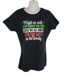 Port & Company T Shirt Small Christmas Might Sleep Under The Tree I'm The Gift